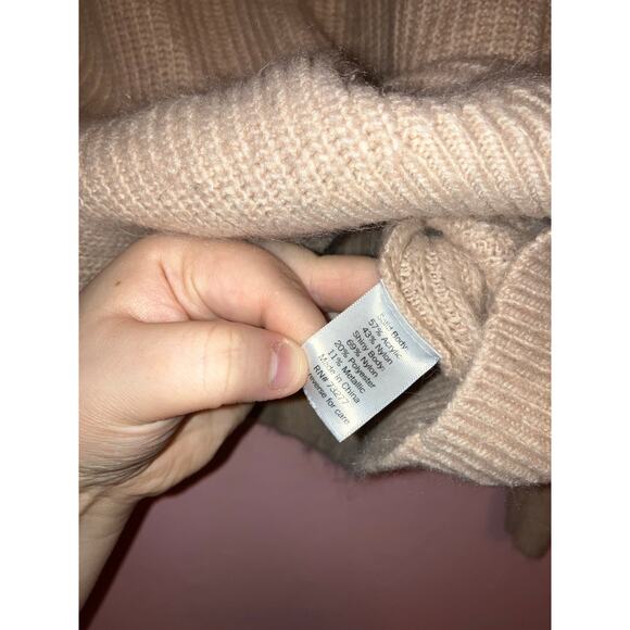 Nine West peach white and gold knit sweater size large - Picture 4 of 5